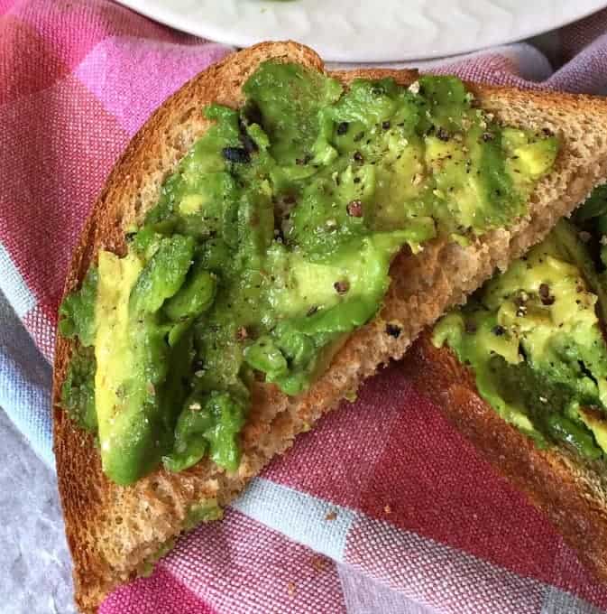 Grilled Avocado on Toast Halves