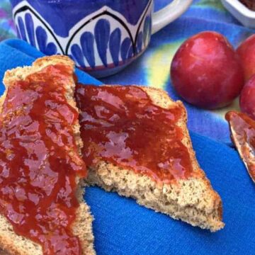 Homemade Plum Jam on toast.