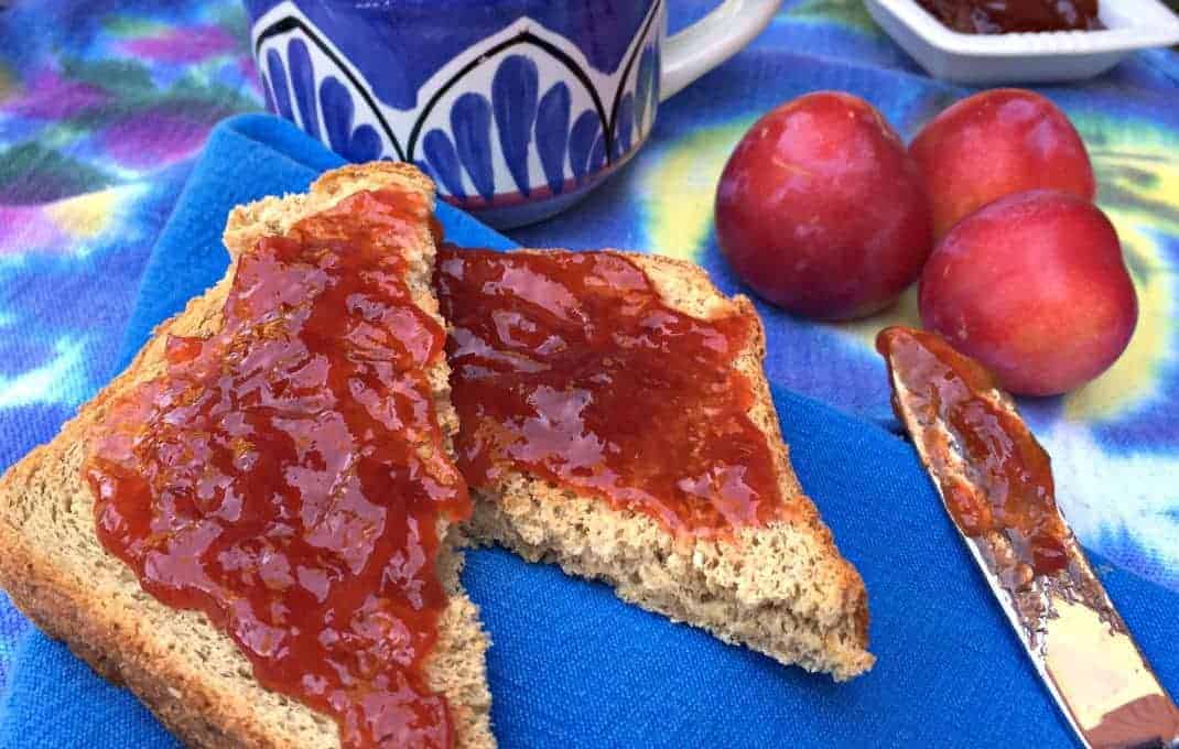 Homemade Plum Jam on toast.