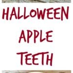 Healthy Halloween treat. Apples and Almonds formed into scary teeth.