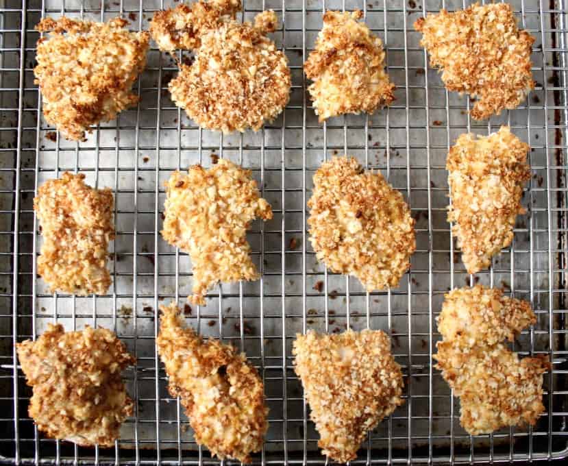 Chicken Nuggets on a baking rack