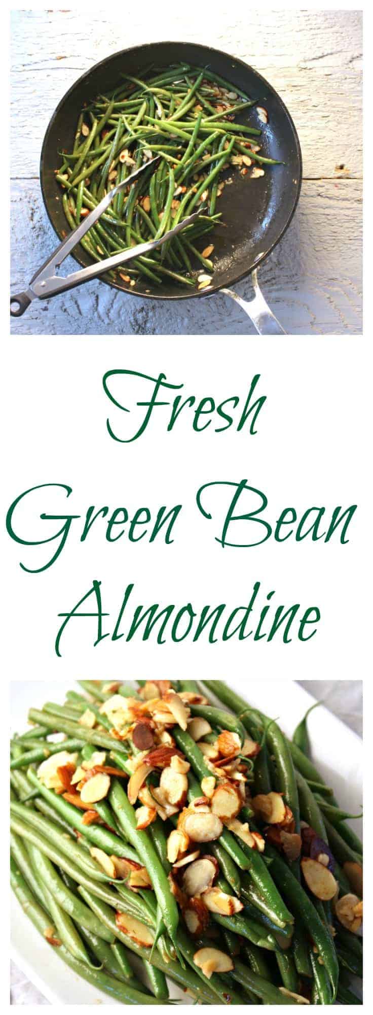 Fresh green beans make a perfect side dish in this green bean almondine recipe. #greenbeans #holidays #vegetable #greenbeanswithalmonds