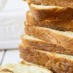 A stack of cinnamon bread.