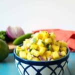 Pineapple Salsa made with fresh pineapple.