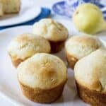 Pear Muffins made with fresh pears and a touch of cardamon.