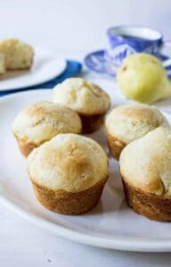 Pear Muffins made with fresh pears and a touch of cardamon.