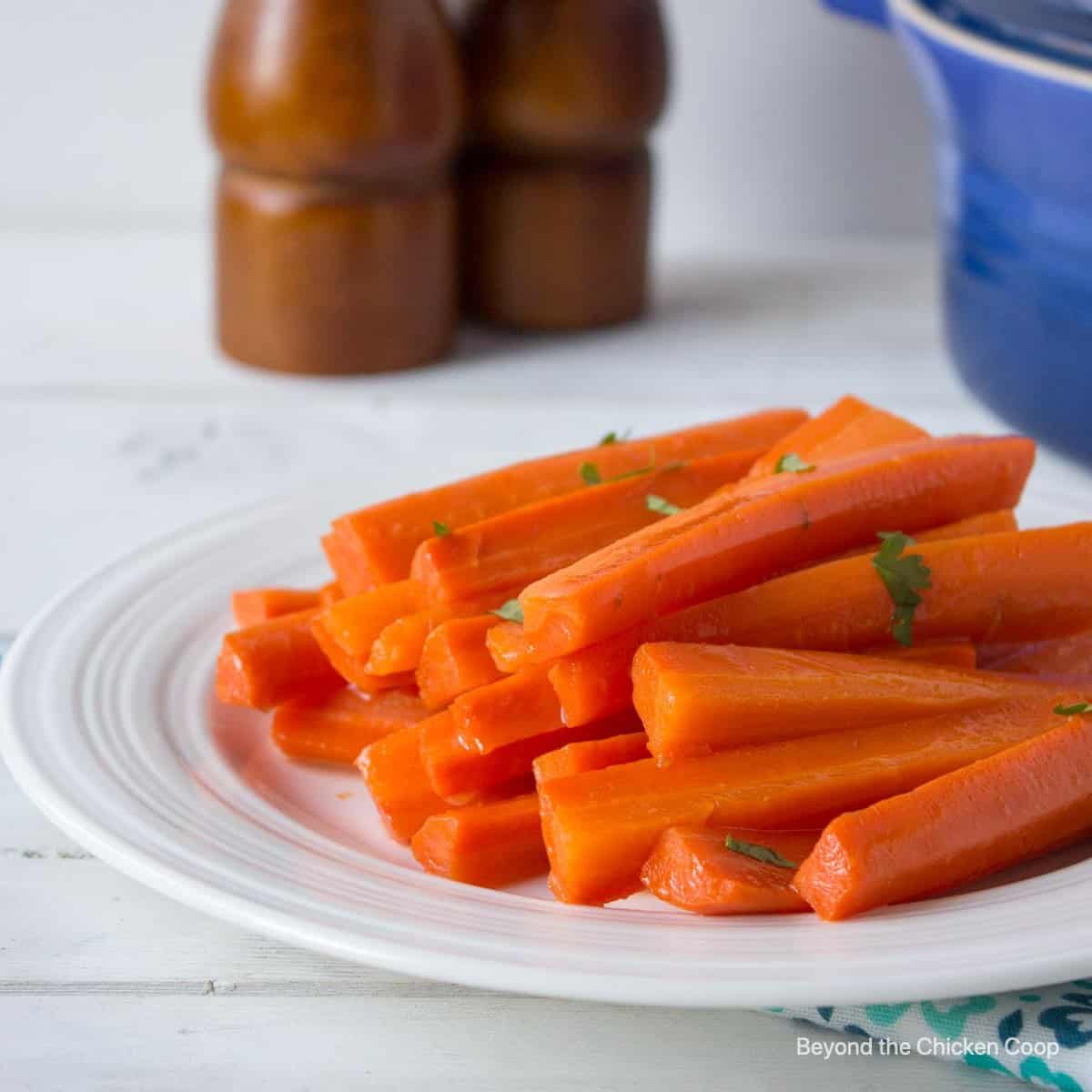 Slice carrot sticks. 