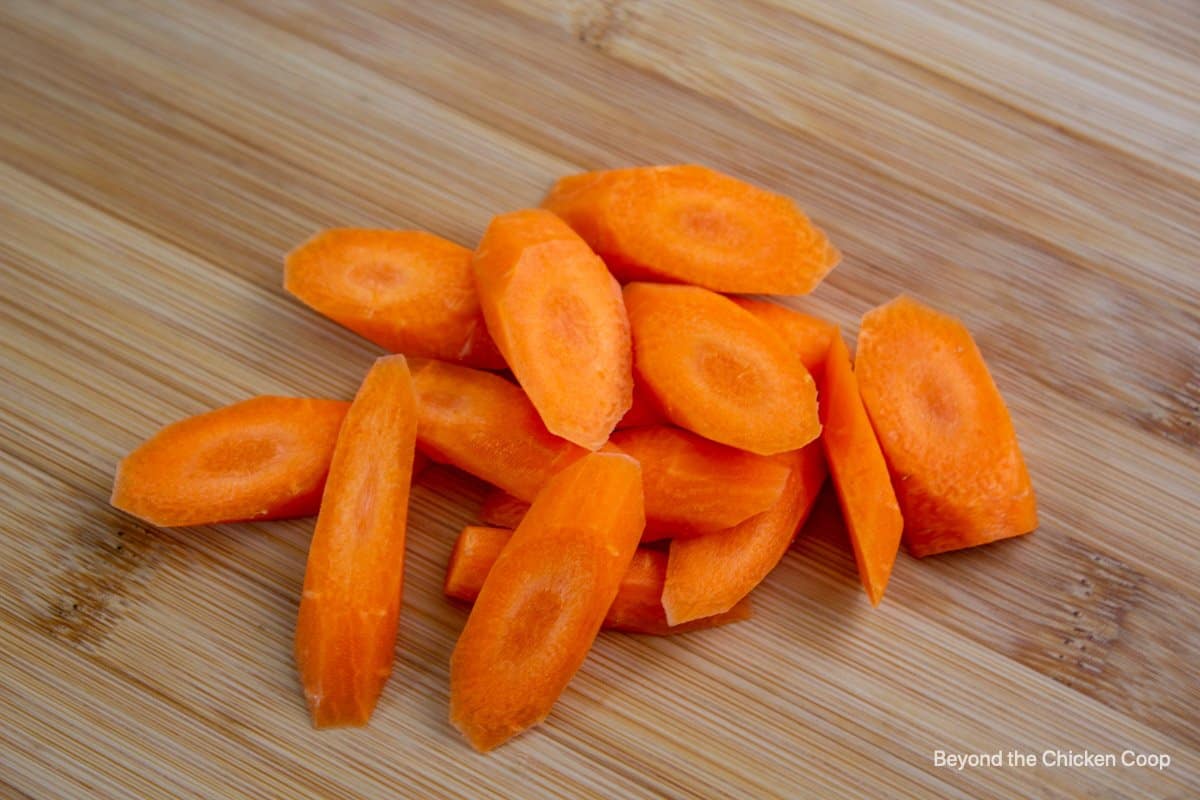 Sliced round carrots.