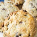 Shortcakes with chunks of chocolate in the cakes.