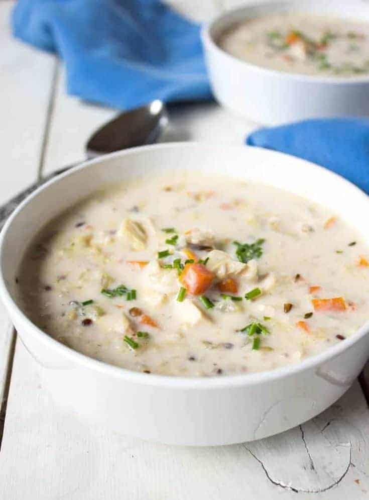 Creamy Chicken and Wild Rice Soup - Beyond The Chicken Coop