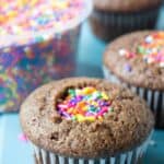 Cupcakes filled with confetti sprinkles!