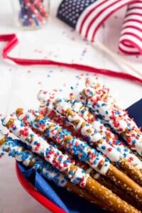 Fun and Patriotic White Chocolate Pretzels