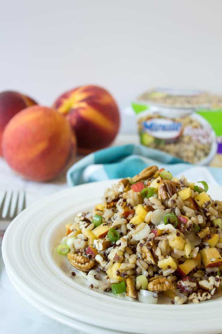 Quinoa, Brown Rice and Peach Salad Beyond The Chicken Coop