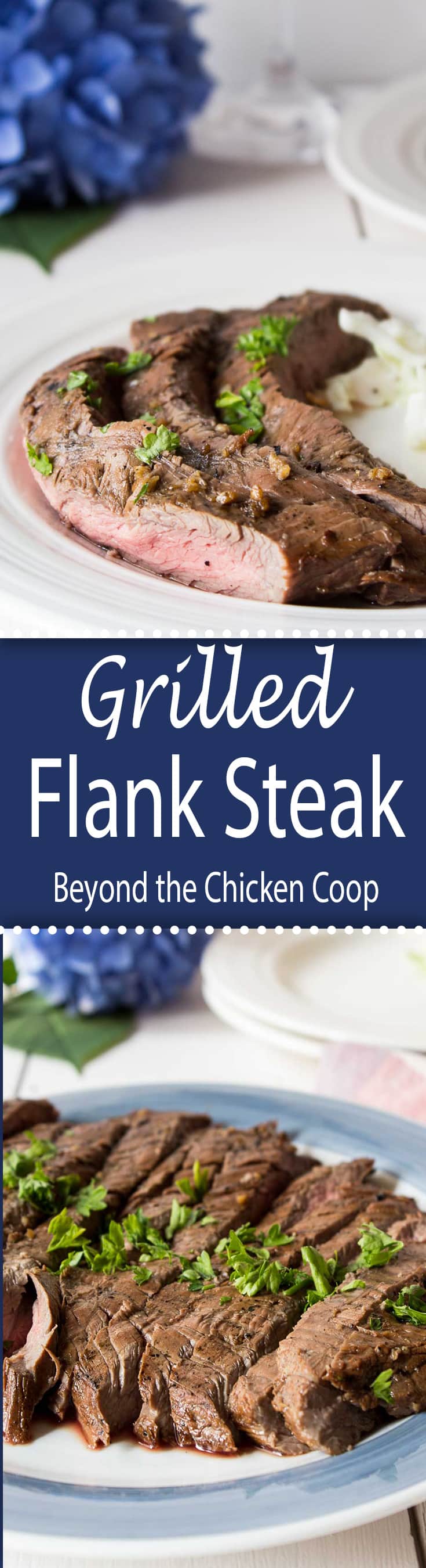 Marinated and grilled flank steak.