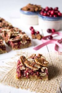 Cranberry Pecan Bars are perfect for the holidays.