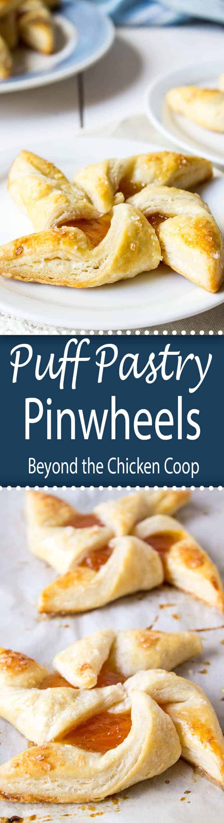 Puff pastry filled with apricot jam make a stunning pastry in these puff pastry pinwheels.