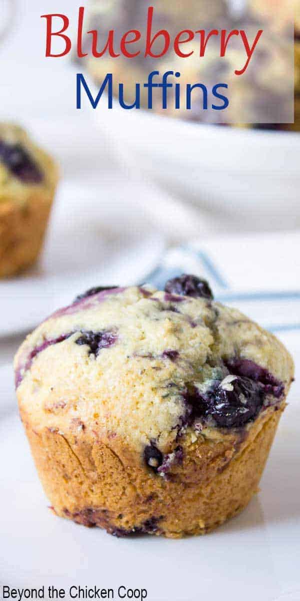 A blueberry muffin with blueberry juice dripping down the sides of the muffin.