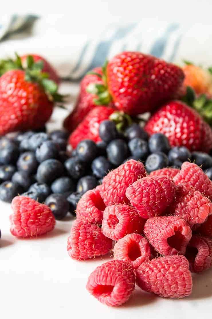 Strawberries, Raspberries and Blueberries