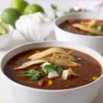 Bowl of enchilada soup