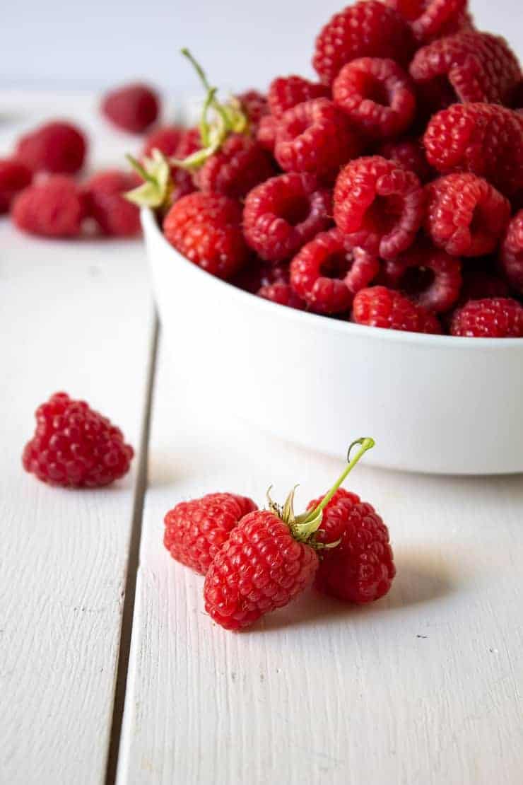 Fresh picked raspberries