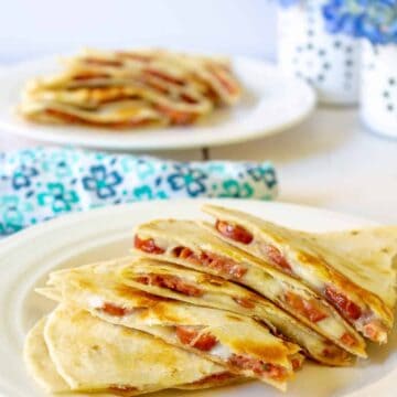 Smoked sausage quesadillas are a delicious way to get lunch or dinner on the table in a flash.