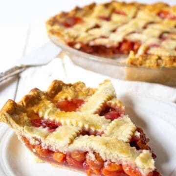 Homemade Cherry Pie made with sour pie cherries.