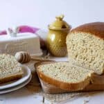 Freshly cut Homemade White Wheat Bread
