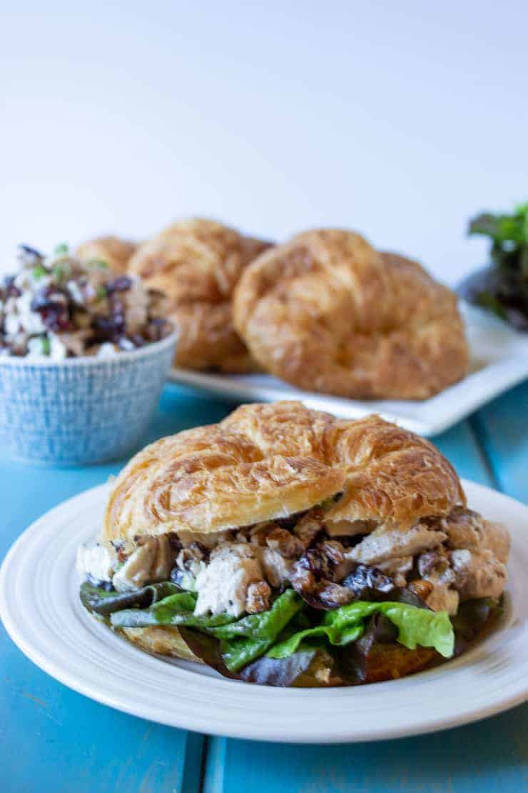Cranberry Pecan Chicken Salad on a croissant.