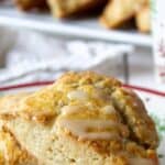 Baked scones on a plate.