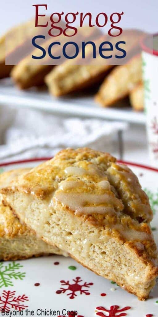 Baked scones on a plate.