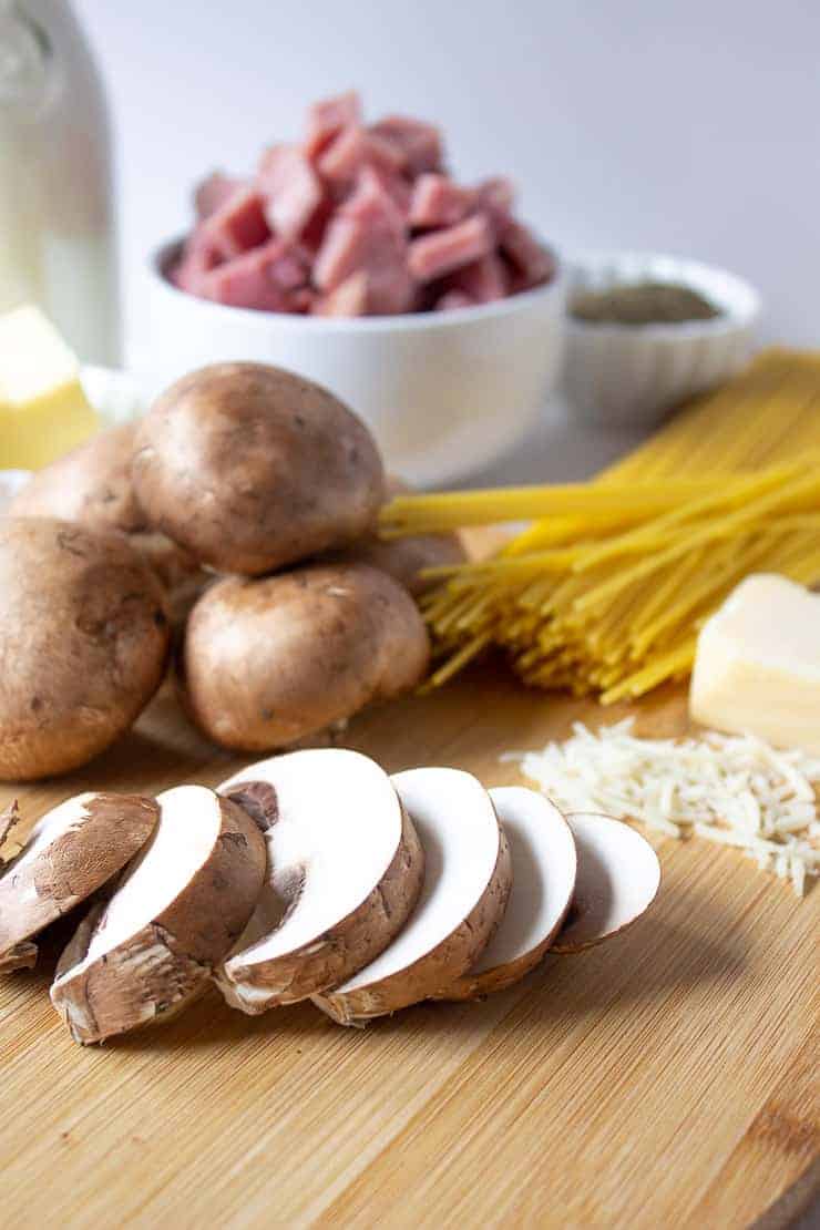 Ingredients needed for Ham Tetrazzini 