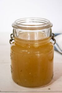 Instant Pot Bone Broth in an old canning jar