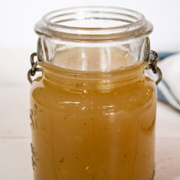 Instant Pot Bone Broth in an old canning jar