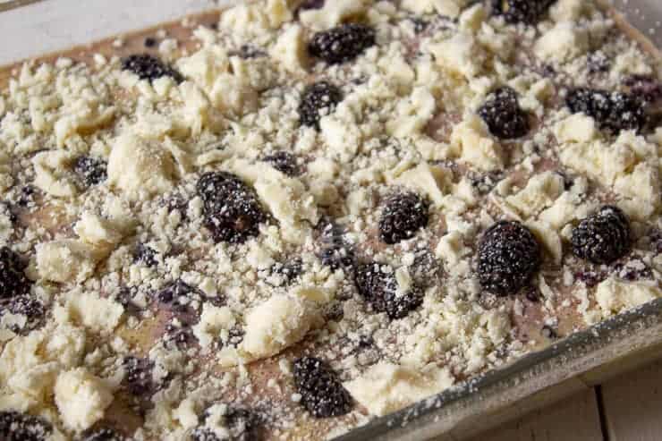 An unbaked Blackberry Pie Bar.