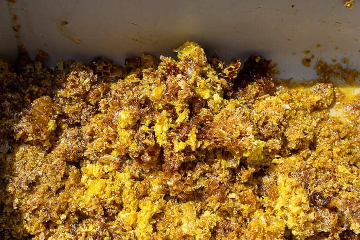 A pile of cappings from bee hives.