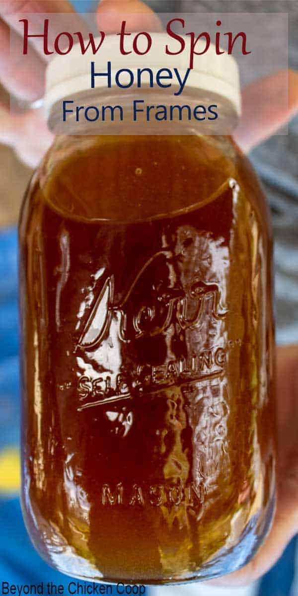A glass jar full of honey.