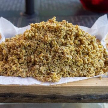 A pile of beeswax sitting on a board.