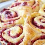 Sweet rolls filled with chopped cranberries.