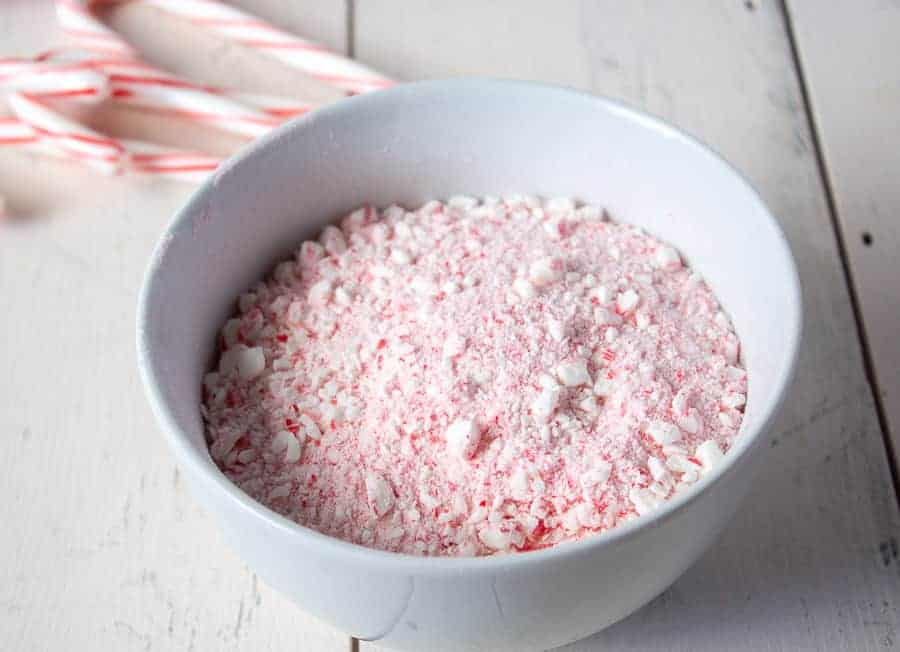 Finely crushed candy canes. 