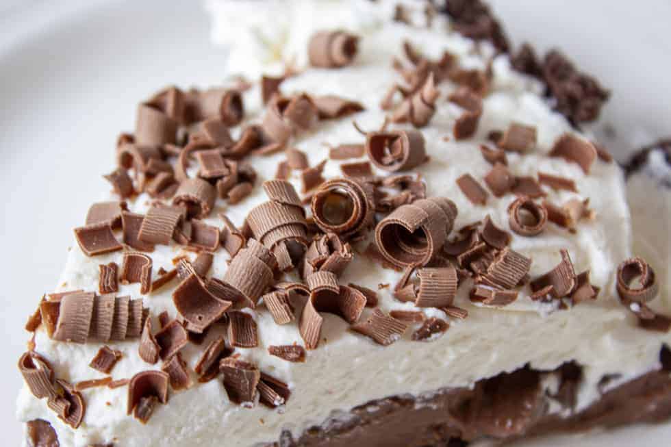 Chocolate shavings on a pie.