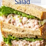 A sandwich filled with finely chopped ham with mayonnaise and lettuce.