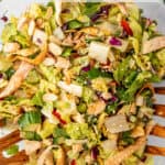 A chopped salad in a bowl.