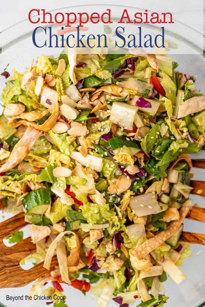 A chopped salad in a bowl.