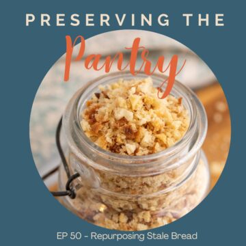 Dried breadcrumbs in a glass jar.