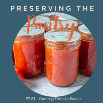 Jars of home canned tomato sauce.