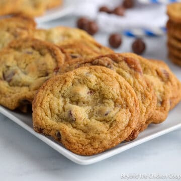 Cookies on a white platter.