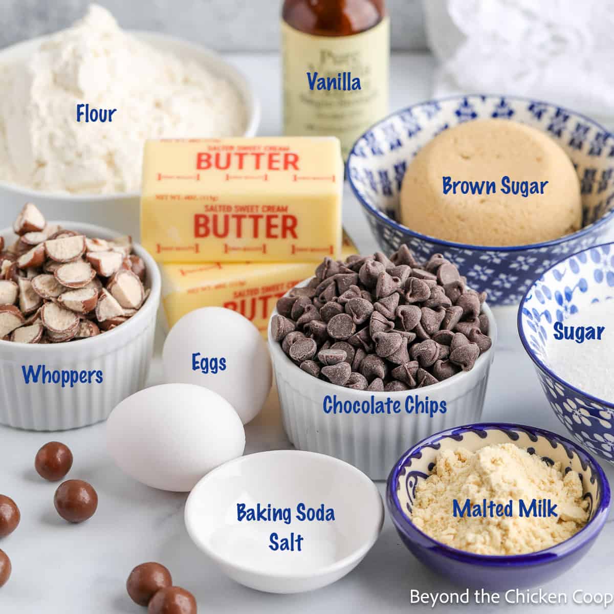 Ingredients for making cookies. 