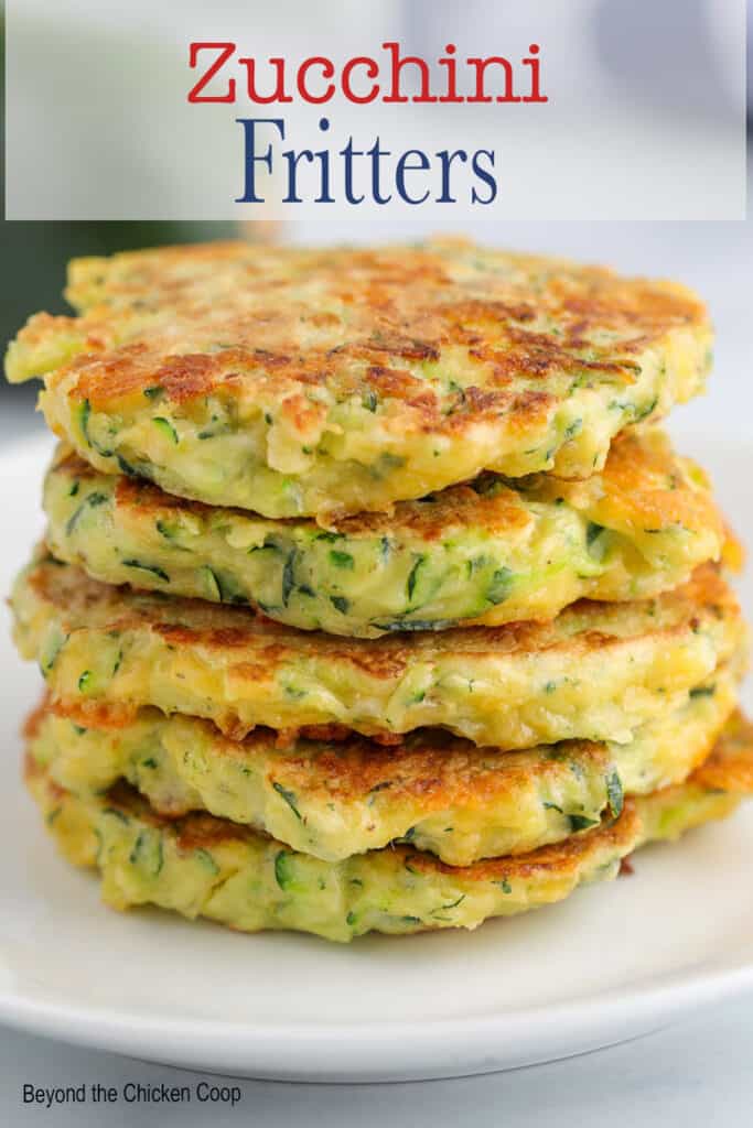 A stack of zucchini fritters.
