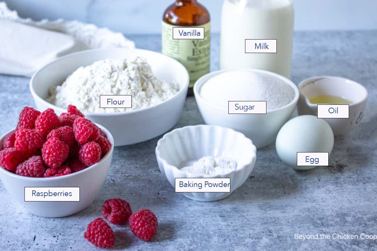 Ingredients for making baked donuts.