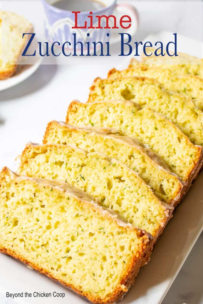 Slices of zucchini bread on a plate.